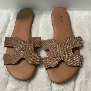 Rose gold RHINESTONE sandals